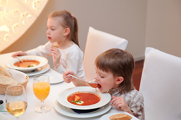 Image showing Delicious dinner in restaurant