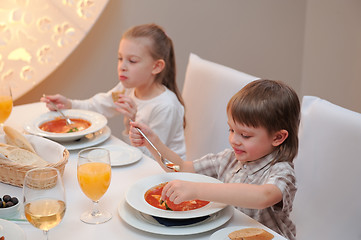 Image showing Delicious dinner in restaurant