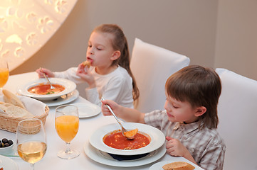 Image showing Delicious dinner in restaurant