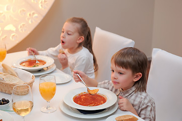 Image showing Delicious dinner in restaurant