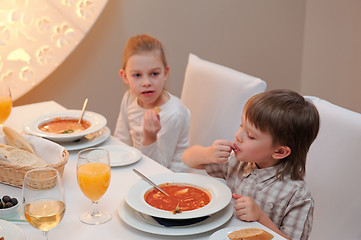 Image showing Delicious dinner in restaurant