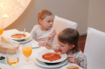 Image showing Delicious dinner in restaurant