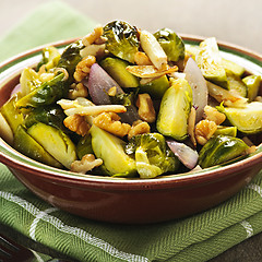 Image showing Roasted brussels sprouts dish