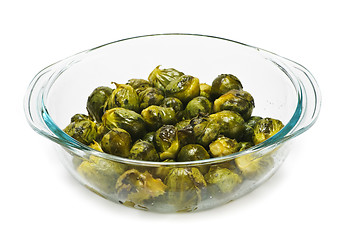 Image showing Casserole dish of brussels sprouts