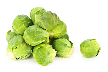 Image showing Isolated brussels sprouts