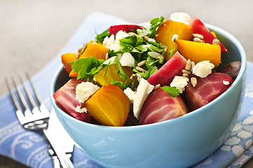 Image showing Roasted red and golden beets