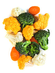 Image showing Broccoli cauliflower and carrots