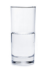 Image showing Half full glass of water