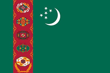 Image showing The national flag of Turkmenistan