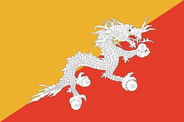 Image showing The national flag of Bhutan