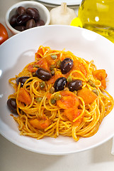 Image showing spaghetti pasta puttanesca