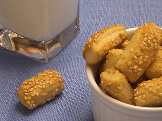 Image showing Crackers and milk