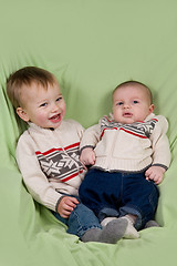 Image showing Baby Boys in Winter Clothes