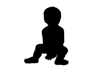 Image showing Toddler Silhouette Illustration