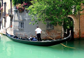 Image showing Gondolier in Venice