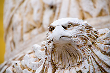 Image showing The close up of carving eagle