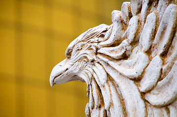 Image showing The close up of carving eagle