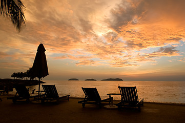 Image showing Beach benches