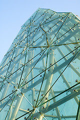 Image showing Panels of green glass