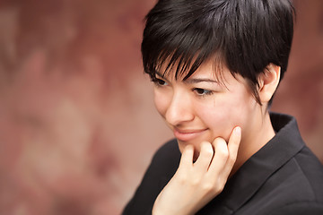 Image showing Multiethnic Girl Poses for Portrait