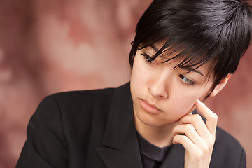 Image showing Multiethnic Girl Poses for Portrait