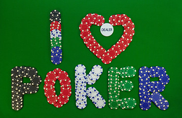 Image showing creative chips, I love poker