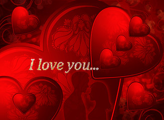 Image showing Red valentines card