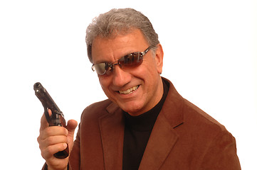 Image showing smile with handgun 213