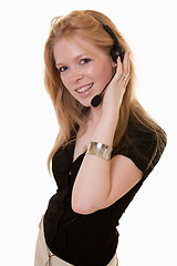 Image showing attractive twenties caucasian telecommunications worker