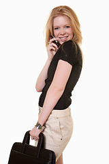 Image showing attractive twenties caucasian telecommunications worker