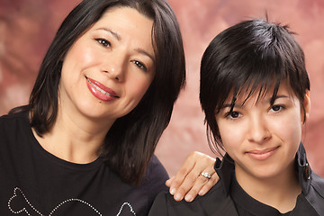 Image showing Attractive Multiethnic Mother and Daughter Portrait