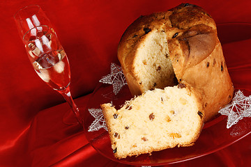 Image showing Christmas composition with panettone