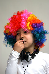 Image showing Funny clown, child, girl