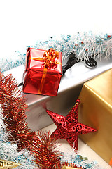 Image showing beautiful christmas gifts on white background