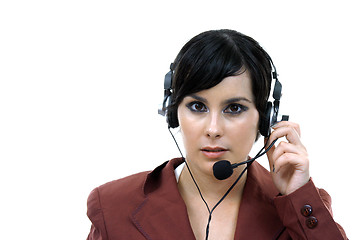 Image showing Young woman callcenter