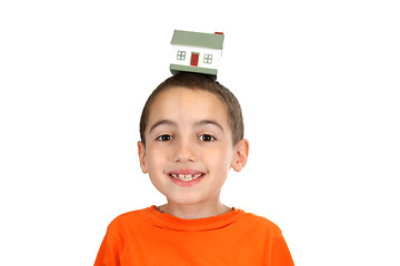 Image showing boy holdind a toy house