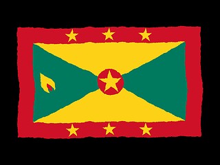 Image showing Handdrawn flag of Grenada