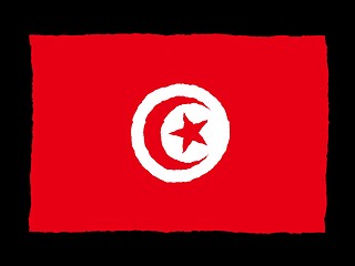 Image showing Handdrawn flag of Tunisia