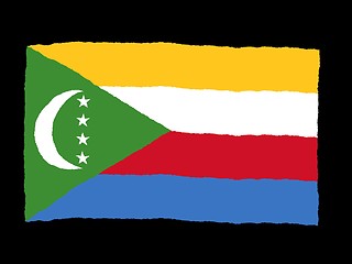 Image showing Handdrawn flag of Comoros