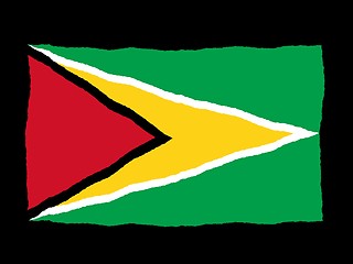 Image showing Handdrawn flag of Guyana