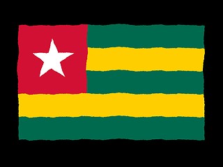 Image showing Handdrawn flag of Togo