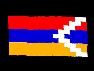 Image showing Handdrawn flag of Nagorno Karabakh