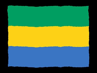 Image showing Handdrawn flag of Gabon