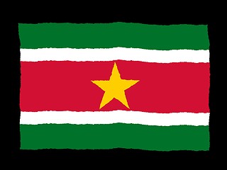 Image showing Handdrawn flag of Suriname