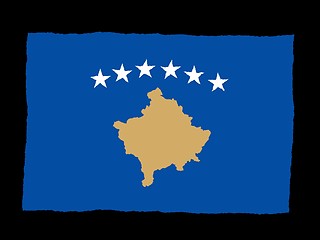Image showing Handdrawn flag of Kosovo