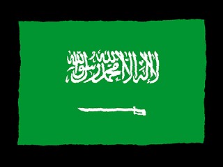 Image showing Handdrawn flag of Saudi Arabia