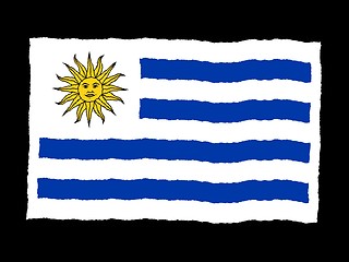 Image showing Handdrawn flag of Uruguay