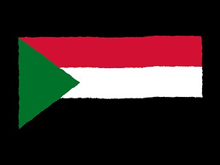 Image showing Handdrawn flag of Sudan