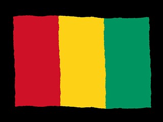 Image showing Handdrawn flag of Guinea
