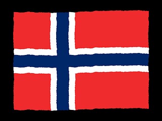 Image showing Handdrawn flag of Norway